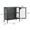Metal Sideboard Cabinet, Accent Storage Cabinet with doors, Modern Coffee Bar Cabinet with Adjustable Shelves 200lbs Capacity for Kitchen-The Pop Home - 3 of 4