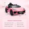 Acekool 12V Licensed Corvette Kids Ride-On Car with Remote, LED Lights, Music, Dashboard – Battery Powered Toddler Sports Car - 2 of 4
