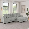 TiramisuBest L-Shaped Corduroy Tufted Sleeper Sectional Sofa, Modular Convertible Sofa with Adjustable Footrests, Black - 2 of 4