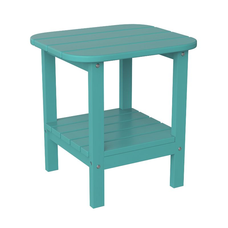 Flash Furniture Newport HDPE 2-Tier Adirondack Side Table - All-Weather - Indoor/Outdoor, 1 of 12