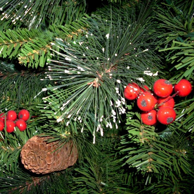 National Tree Company 2 ft Unlit Artificial Mini Christmas Tree, Green, Crestwood Spruce, with Pine Cones, Berry Clusters, Frosted Branches, 3 of 6