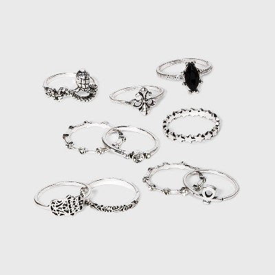 Silver Ox and Stones Multi Ring Set - Wild Fable™ Silver