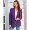 Coolmee Women's Long Sleeve Blazer Open Front Cardigan Jacket Work Office Blazer - 2 of 4