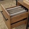 Vynxaria Modern L-Shaped Desk (Brown Finish)60"L x60"W x30"H, 1" Thick Desktop, 2 Drawers and Cubbyhole, 3 Cable Grommets - 4 of 4