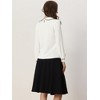 INSPIRE CHIC Women's Button Decor Contrast Trim Peter Pan Collar Office Work Top - 3 of 4