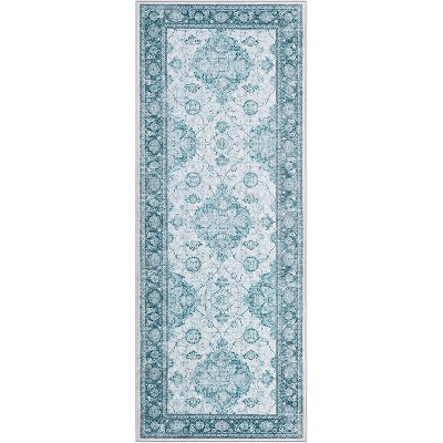 Vintage Floral Area Rugs — Machine Washable, Non-Slip Low Pile Carpet for Living Room & Bedroom