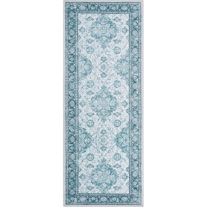 Vintage Floral Area Rugs — Machine Washable, Non-Slip Low Pile Carpet for Living Room & Bedroom - 1 of 1