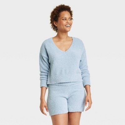 Women's Cozy Yarn Pullover Sweater - Stars Above™ Blue M : Target