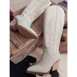 Women's Wo's Rhinestone Western Style Boots - Very G - 1 of 4