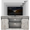 65-Inch Farmhouse TV Stand with Sliding Barn Doors, Adjustable Shelves & Storage Console for Living Room Bedroom, Grey - 4 of 4