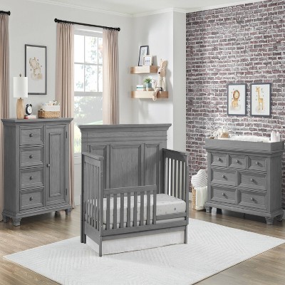 Gray Wooden Baby Changing Topper for Dresser