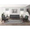Okak Modern Accent Chair Contemporary Living Room Chair with Velvet Upholstered Walnut Finish Wood Armchair for Reading Room Bedroom - 3 of 4