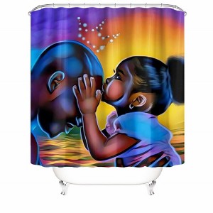 Intimate Father And Daughter Shower Curtains for Bathroom Waterproof Fabric Bath Curtain Durable Soft Stylish Bathroom Decor 72x72 Inch - 1 of 1