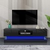 GlasFlength TV Stands and Consoles Modern Assembled TV Stand TV Cabinet Space Saving Storage for Living Room or Bedroom, Black, 55.9"*20.28"*7.87" - 2 of 4