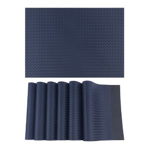 REGALWOVEN Leather Dining Heat Resistant Placemats 17 x 12 Inch 6 Pcs - 1 of 4