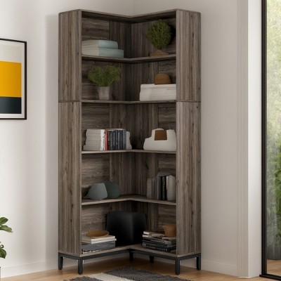 Hommoo 71 inches 6-Tiers Corner Bookcase