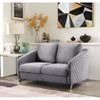 VYNXARIA 55" Gray Velvet Modern Chic Loveseat Couch,Sofa for Living Room Bedroom - 2 of 4