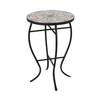 Vynxaria Outdoor  LA CRESCENTA SIDE TABLE All Weather small Coffee Table for Garden Yard Patio Deck Balcony Shed Front Porch