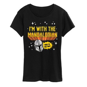 Women's - Star Wars - The Mandalorian Im With Mando Short Sleeve Graphic T-Shirt - 1 of 4