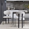Set of 2 Mid-Century Modern Upholstered Dining Chairs,Armless Kitchen Chairs with Metal Legs & Curved Back-The Pop Home - 2 of 4