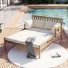 YOOCOZZ Patio Wooden Daybed with Curved Armrests and Four Pillows - 2 of 4