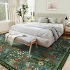 Acekool Washable 8x10 Floral Area Rug - Non-Slip, Soft & Machine Washable for Living Room, Bedroom, Green - 4 of 4