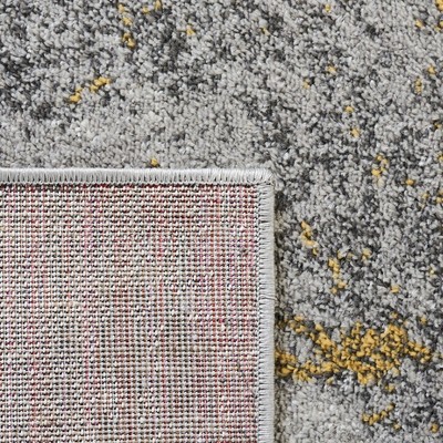 Elegant Square Gray Hand-Knotted Easy-Care Synthetic Area Rug