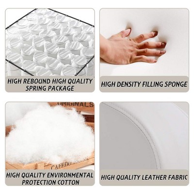 Beige Faux Leather Single Recliner Chair with Adjustable Footrest