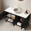 Dolonm 48"Bathroom Vanity with Vessel Sink, Freestanding Storage Cabinet with 3 Doors,  Ceramic Basin & Carrara White Sintered Stone Countertop - 2 of 4