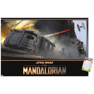 Trends International Star Wars: The Mandalorian Season 2 - TIE Fighter Battle Unframed Wall Poster Prints - 1 of 4