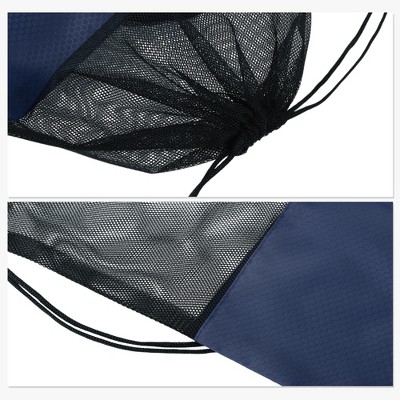 Unique Bargains Drawstring Backpacks Polyester Navy Blue 1 Pc — фото 3
