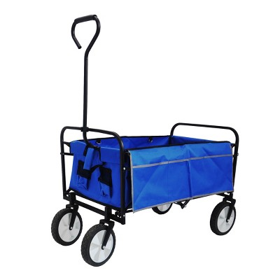 YONWAY Outdoor Collapsible Utility Wagon Cart with Cup Holder, Heavy Duty Foldable Cart, for Activities, Parks, Camping