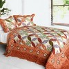 Slickblue 3PC Cotton Vermicelli-Quilted Patchwork Quilt Set, Full/Queen Size with 2 Shams, 12 Patterns - 2 of 4