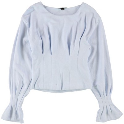 I-N-C Womens Pleated Sweatshirt, Blue, Small