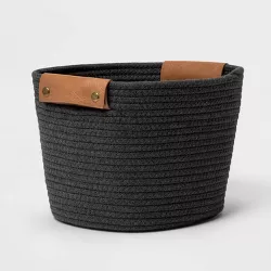 11" Decorative Coiled Rope Basket Gray Charcoal - Brightroom™