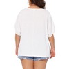 Agnes Orinda Women's Round Neck Cold Shoulder Short Sleeve Summer Casual Blouse - 4 of 4