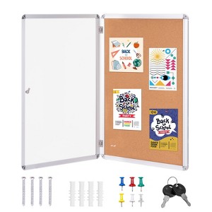 VEVOR 36"x24" Enclosed Cork Board with Aluminum Frame,Lockable Bulletin Board with Acrylic Door & 2 Keys ,Weather-Resistant Wall Display Case - 1 of 4