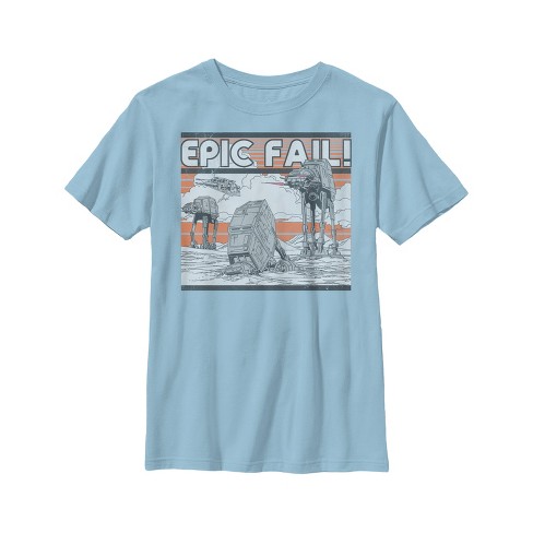 Boy's Star Wars AT-AT Epic Fail T-Shirt - Light Blue - Large