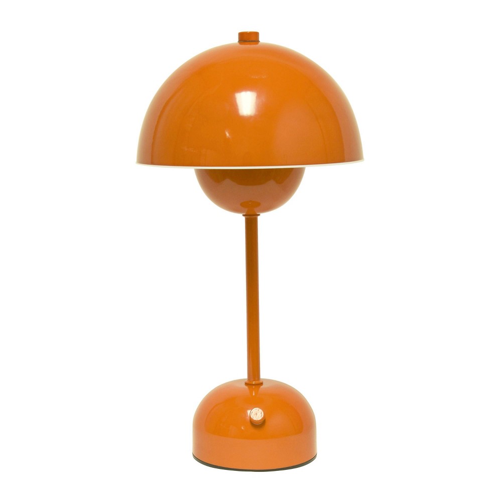 Simple Designs 11.8" Mushroom Magic Dimming (Includes LED Light Bulb) Touch Stick Lamp Portable and Rechargeable Orange