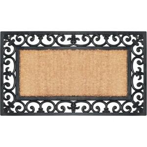 A1HC Natural Coir and Rubber Large Door Mat, 18" x 30", Thick Durable Doormats for Door Entrance - 1 of 4