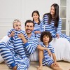 Leveret Matching Family Pajamas – Blue & White Stripes – 100% Cotton – Customizable for Personalization - 4 of 4