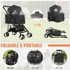 FDW Pet Stroller 3-in1 Multifunction Dog Stroller with All-Terrain Tires Extra-Large Storage Basket Adjustable Canopy for Small to Medium Dogs Cats - 3 of 4