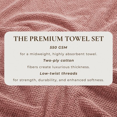 Desert Rose Cotton Quick Dry Textured Washcloth Set of 12