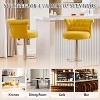 Skran Bar Stools Set of 2 with Tufted Back,Adjustable Seat,Velvet Swivel Counter Height Stools with Nailheads Trim,Upholstered Bar Chairs,Steel Base - 2 of 4