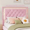 NicBex Twin/Full/Queen Upholstered Bed Frame with Velvet Tufted Headboard,Wood Platform Bed Frame with LED Lights,No Box Spring Needed,Easy Assembly - 3 of 4