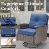 Buenhomino Patio Furniture Set Wicker Swivel Glider Chairs PE Rattan Sofa Ottomans with Blue Cushions Patio Conversation Set - 3 of 4
