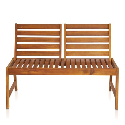 Karl Home | 49.6 in. Solid Wood Outdoor Bench with Adjustable Back