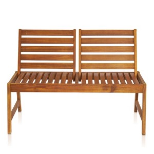 Karl Home | 49.6 in. Solid Wood Outdoor Bench with Adjustable Back - 1 of 4