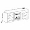 Lyngins TV Stand with 18" Electric Fireplace,LED TV Media Console Table with Power Outlets & USB Ports,4 Glass Shelves,for Living Room,Bedroom - 3 of 4