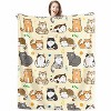 Christmas Cute Cat Flannel Throw Blanket Soft Plush for Couch Sofa Bed Christmas Home Decor Christmas Gift. - 4 of 4
